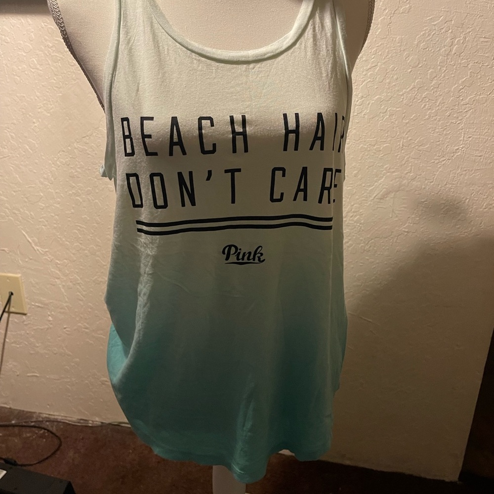 Pink Ombre Beach Hair Tank Top